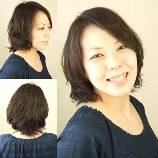 ミディアム パーマ 横田  尚登のヘアスタイル