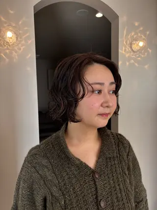 ショート パーマ 顔まわりレイヤー 🎀momoka🎀のヘアスタイル