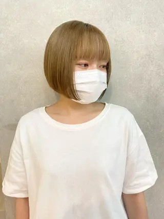 ショート 顔周りカット/透明感 カラー✂️MEIのヘアスタイル