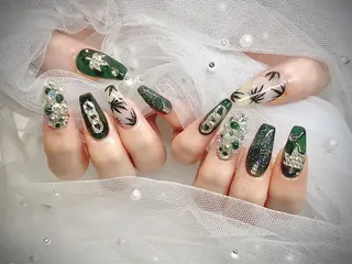 ネイル I-nailロング /ワンホン/キラキラのネイルデザイン