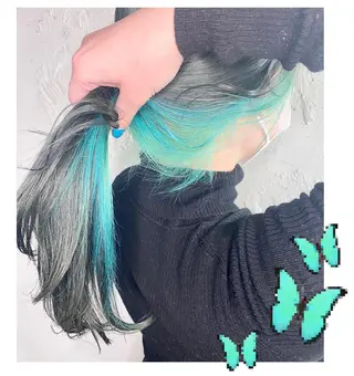 ミディアム カラー GARU-ガル-所属・TSUNO🦖 派手髪/オタク美容師のヘアスタイル