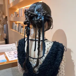 ロング ヘアアレンジ ✨カチモリ✨レイヤー 韓国ヘア🇰🇷ゆいのヘアスタイル