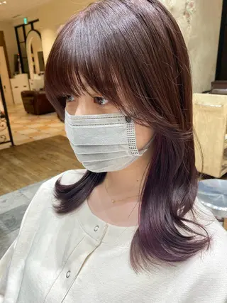 セミロング カラー 顔周り/くびれヘア 韓国ヘア💕風間るなのヘアスタイル