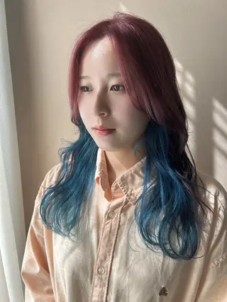 ロング カラー hub hair レイヤー/透明感のヘアスタイル