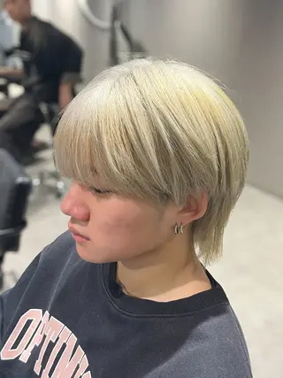 ショート カラー メンズ 【センターパート/ マッシュ】ryokaのヘアスタイル