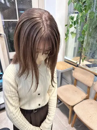 ミディアム カラー REINA☁️透明感 カラー/ぷつっと♡のヘアスタイル