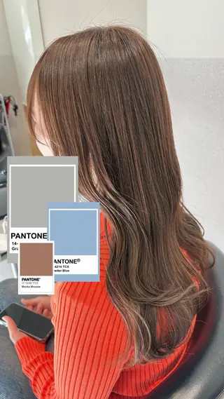 セミロング カラー 女性リピ90%🍨 🩷佐藤みずきのヘアスタイル