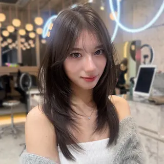 ミディアム カラー 新宿/韓国レイヤー 髪質改善カラー/角所のヘアスタイル