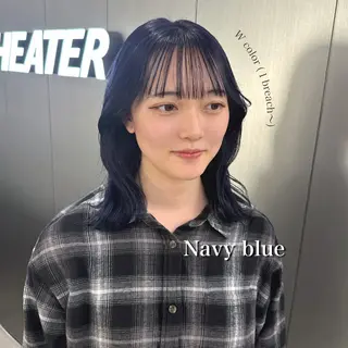 ロング カラー 暗髪🩶ラベンダー/ ブルー/ユウナ🤍のヘアスタイル