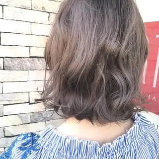 ミディアム カラー パーマ 髪質改善、エクステ 山口卓哉のヘアスタイル