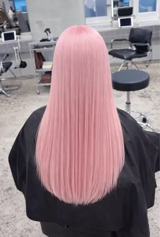 ロング るかハイトーンピンク カラー/プルエクステのヘアスタイル