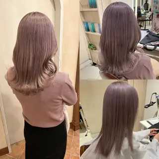 セミロング カラー 韓国ハッシュカット/ 新宿/髪質改善/岡崎のヘアスタイル