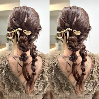 ロング ヘアアレンジ マミ☁️ヘアセット /お呼ばれヘア/銀座のヘアスタイル