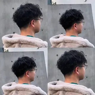 パーマ メンズ カジュアルを女っぽく 𝗮𝘆𝗮𝗰𝗼のヘアスタイル