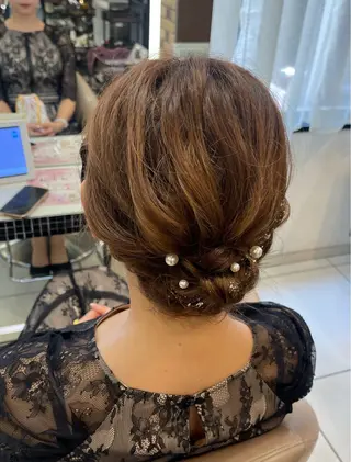 セミロング ヘアアレンジ 羽エクステ/シール エクステ/横浜駅5分のヘアスタイル