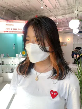 セミロング カラー ヘアアレンジ 🧨ブリーチー×ボブ レイヤー💎じゅえるのヘアスタイル