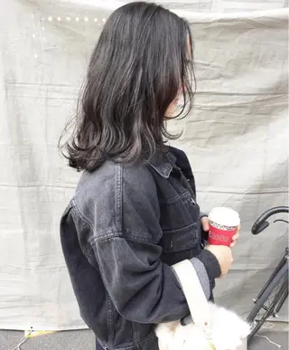 セミロング カラー 韓国風×透明感カラー 髪質改善オタベシンヤのヘアスタイル