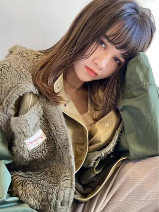 ミディアム カラー パーマ 当日予約大歓迎💗 依田瑞希のヘアスタイル