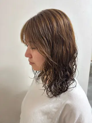 ミディアム パーマ 原口 圭織のヘアスタイル