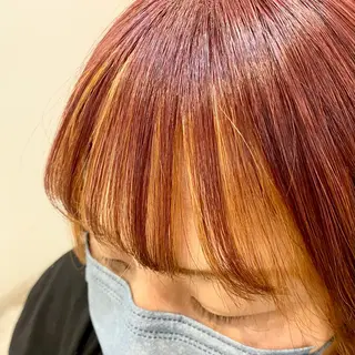 カラー ブリーチなしWカラー /酸性ストレート河本のヘアスタイル