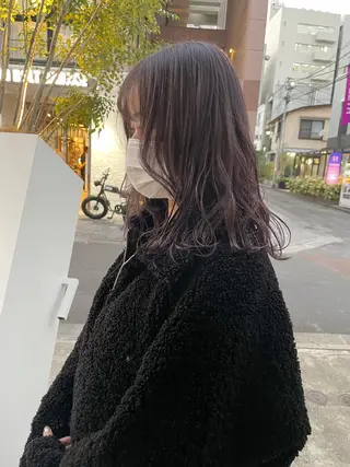 ロング カラー ヘアアレンジ 小顔レイヤー×コンパ クトボブ/林隆平のヘアスタイル