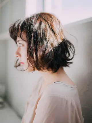 ショート カラー パーマ 池袋センターパート No.1 裕大のヘアスタイル