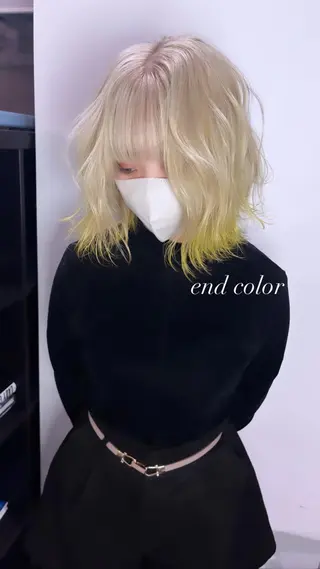 ミディアム カラー 💜ハイトーン💛 マジカルかいちゃんのヘアスタイル