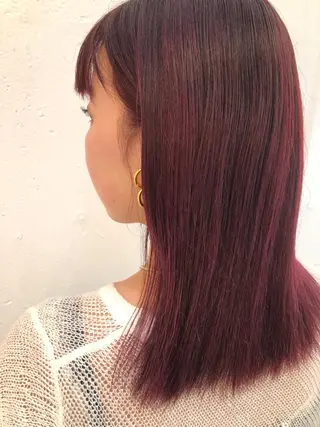 カラー ブリーチカラー🎀 韓国風/寺門美優のヘアスタイル