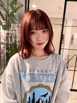 ミディアム ベージュカラー🧸/ 松崎/東区/田中理沙のヘアスタイル