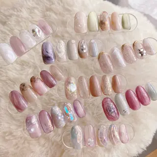 ネイル amuse 手書きニュアンスのネイルデザイン