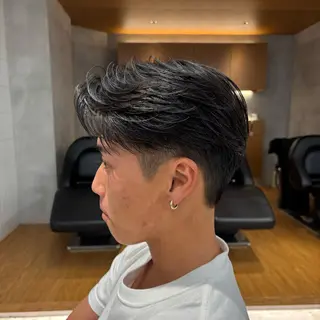 パーマ メンズ 表参道/センター パート/SOTAのヘアスタイル