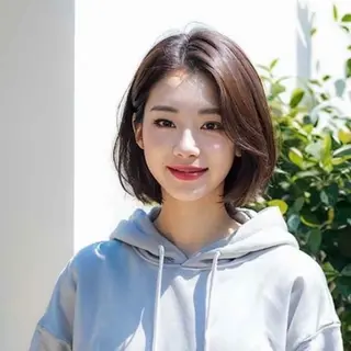 セミロング カラー パーマ ヘアアレンジ シャドウパーマ 石見のヘアスタイル