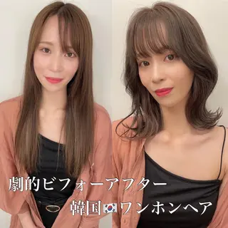 ミディアム カラー 髪質改善will hairdesignのヘアスタイル