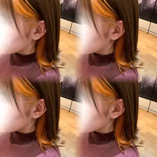 ミディアム カラー 🦋REISA🦋 エクステ×ハイトーンのヘアスタイル
