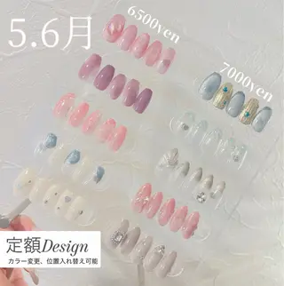 ネイル 23時まで❤︎韓国、 ワンホンネイルのネイルデザイン