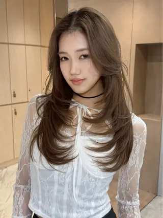 ロング カラー ヘアアレンジ 大宮🌈縮毛矯正🫧 レイヤー✨吉田光佑のヘアスタイル