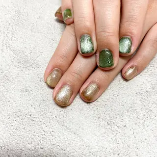 ネイル ゴテゴテ💙ワンホン リオナのネイルデザイン