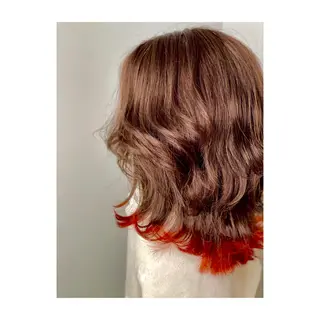 ミディアム カラー ヘアアレンジ 二ヶ月綺麗が続く デザイン/星野六三四のヘアスタイル