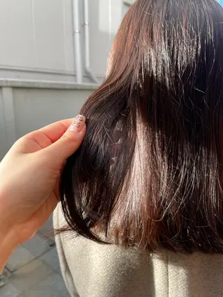 セミロング カラー yumemiレイヤー ✴︎ 透明感カラーのヘアスタイル