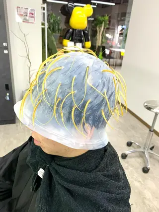 カラー メンズ RAIA💎ケア ブリーチ＆パーマ💎のヘアスタイル