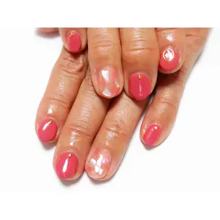 ネイル 痛ネイル/ワンホン/ フィルイン/長さだしのネイルデザイン