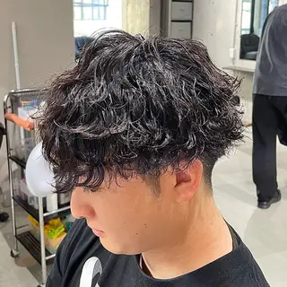 ショート パーマ メンズ 心斎橋メンズパーマ/ シャドウ/山下拓実のヘアスタイル