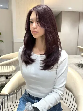 ミディアム カラー ♡Yoshino♡ 色っぽトレンドヘアのヘアスタイル