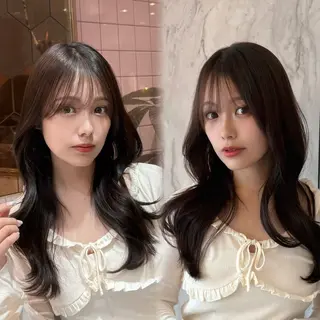 セミロング 新宿/小顔レイヤー/ 顔まわり/西慶太朗のヘアスタイル