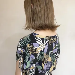 ミディアム Click所属・クニモトハルナ ボブ/柔らかカラーのヘアスタイル