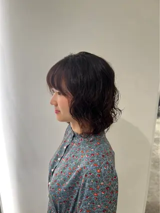 ミディアム パーマ 田口 望愛のヘアスタイル