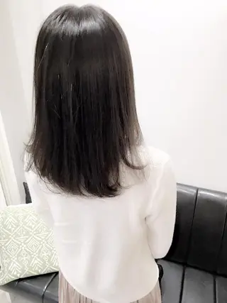 ミディアム カラー 髪質改善ｶﾗｰ ｹｱﾌﾞﾘｰﾁ/ﾀﾑのヘアスタイル