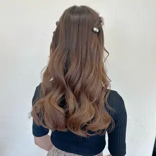 ロング カラー パーマ ヘアアレンジ メンズ キッズ 顔周りcut/ 艶ワンカラー♥ちさきのヘアスタイル