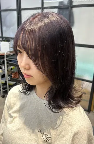 ミディアム カラー 韓国×髪質改善カラー 💎hinaのヘアスタイル