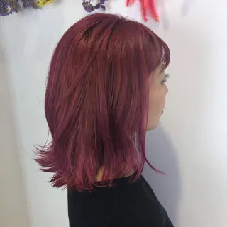 ミディアム カラー ベージュ/インナー カラー🤍Rieのヘアスタイル